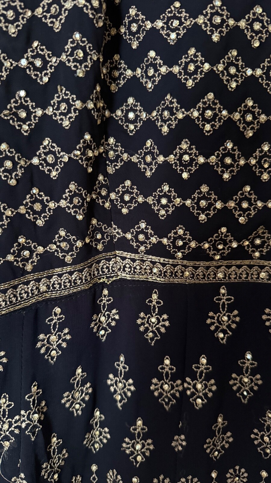 Indian Traditional Dress (Size 2XL/44) Worn Once Dark Blue with Jewelry Set