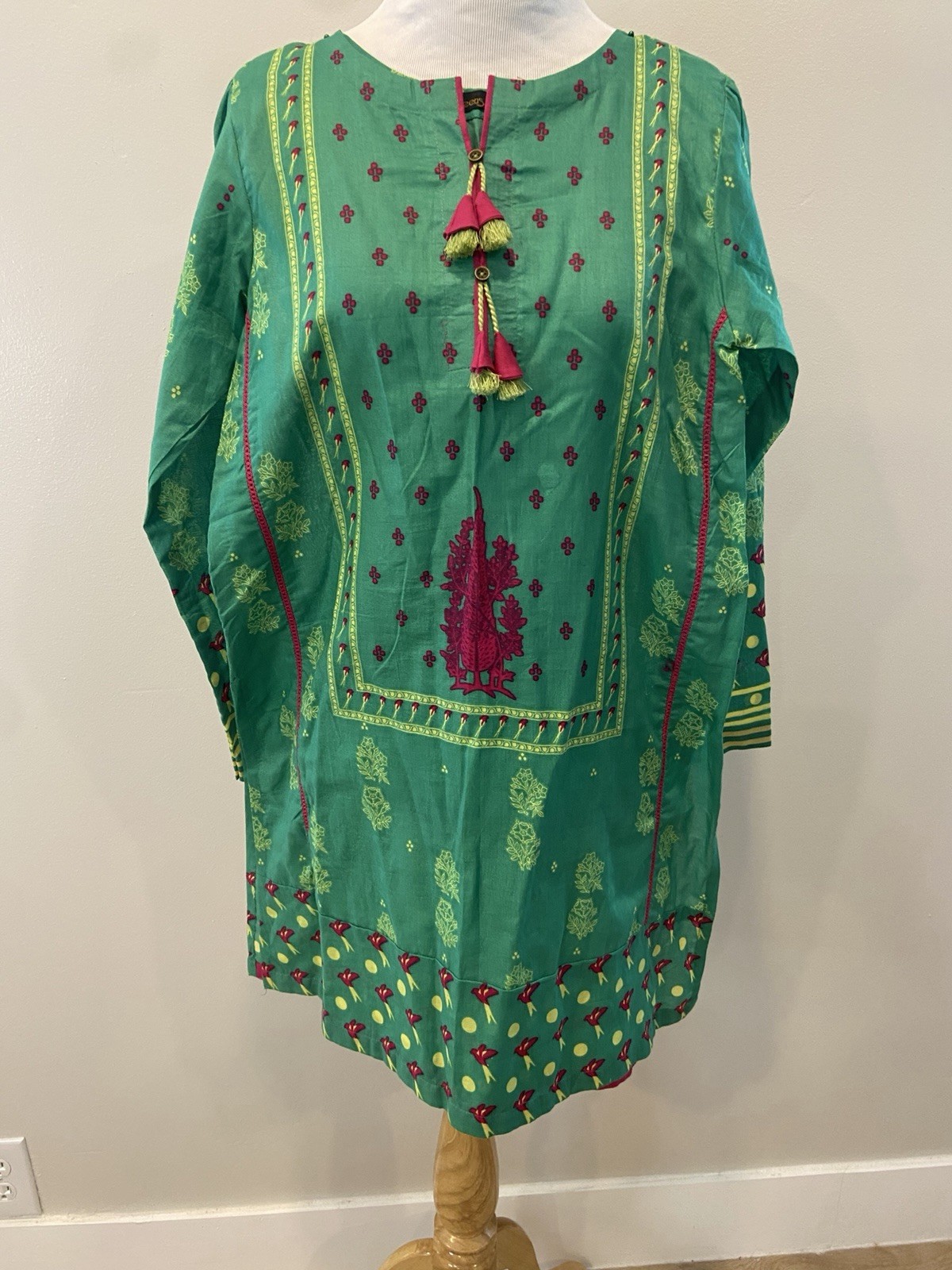 J. Teens Cotton Kurta Girls Size 12 Long Sleeve Nice Print