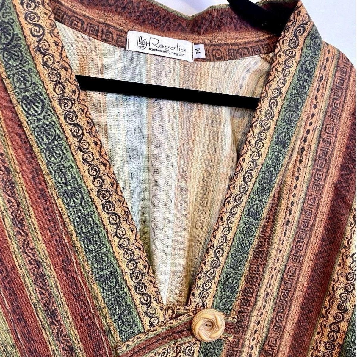 Regalia Medium Handmade Kimono Jacket Boho Art To Wear Lagenlook Africa Tribal