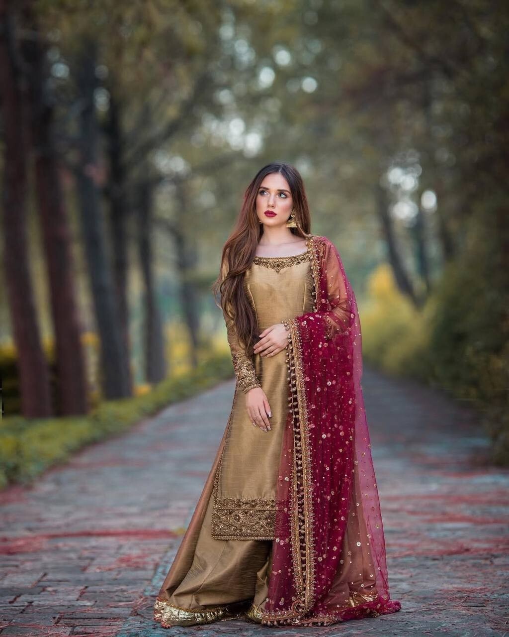 Latest Designer Chinon Silk Kurta Palazzo With Faux Georgette Dupatta For Party