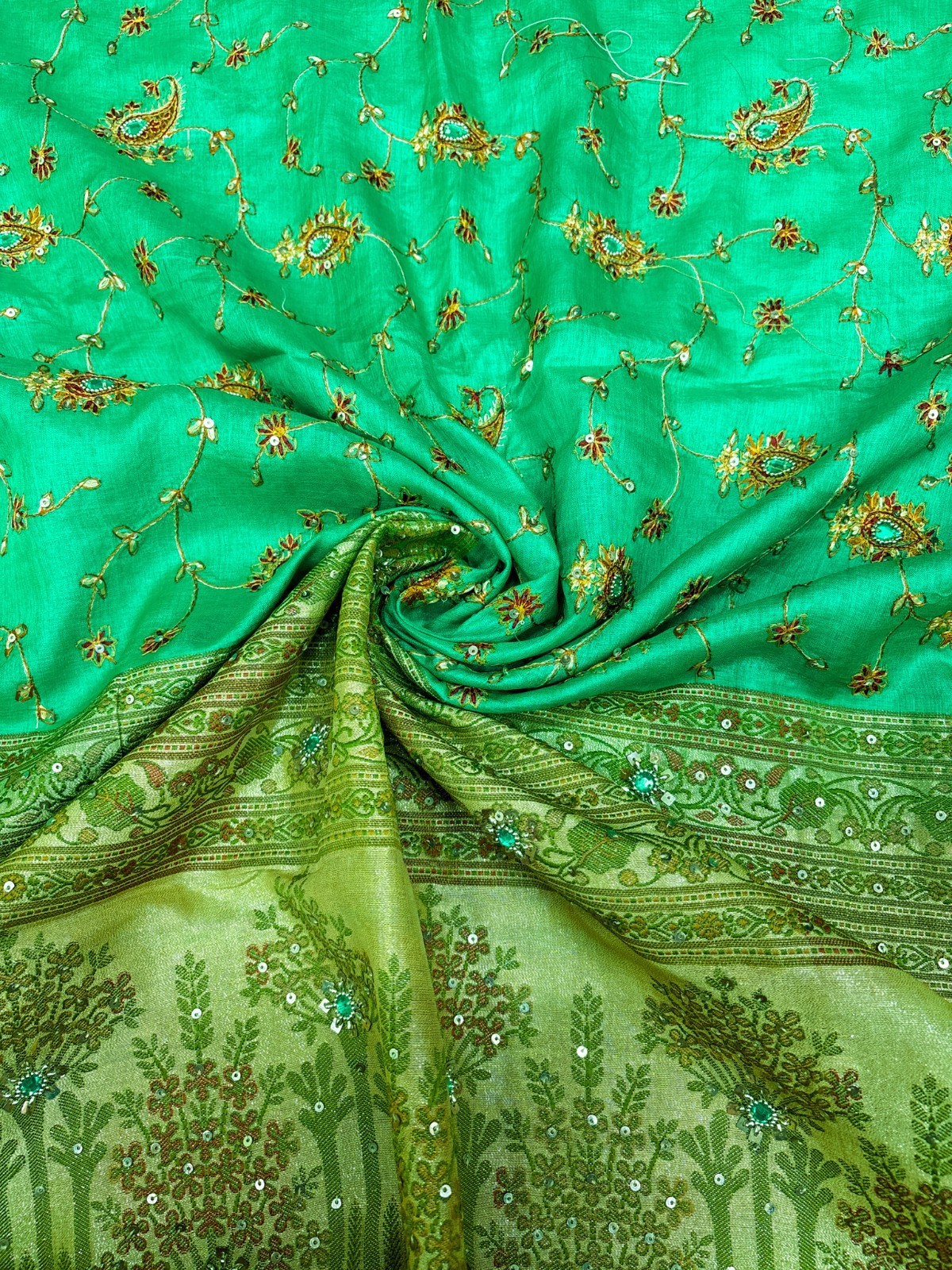 Vintage Tussar Silk Saree, Upcycled Printed Tussah Silk DIY Fabric TS1115