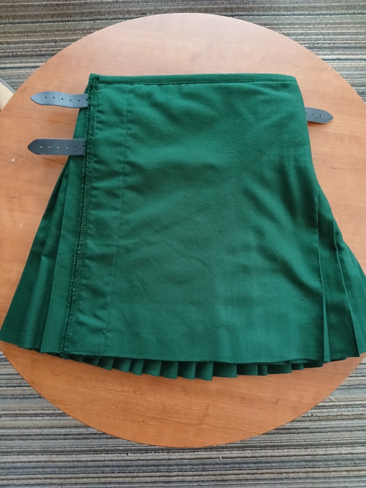 Solid Green Traditional Kilt by UT Kilts with Matching Tie and Flashes
