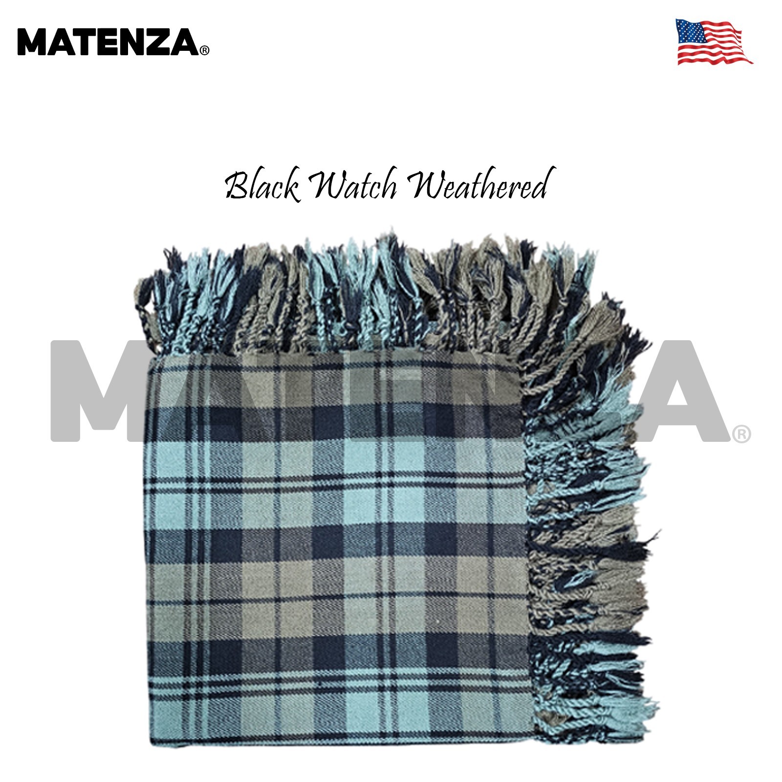 Black Watch Weathered Tartan 5Pc Kilt Accessories Scottish Dress Set