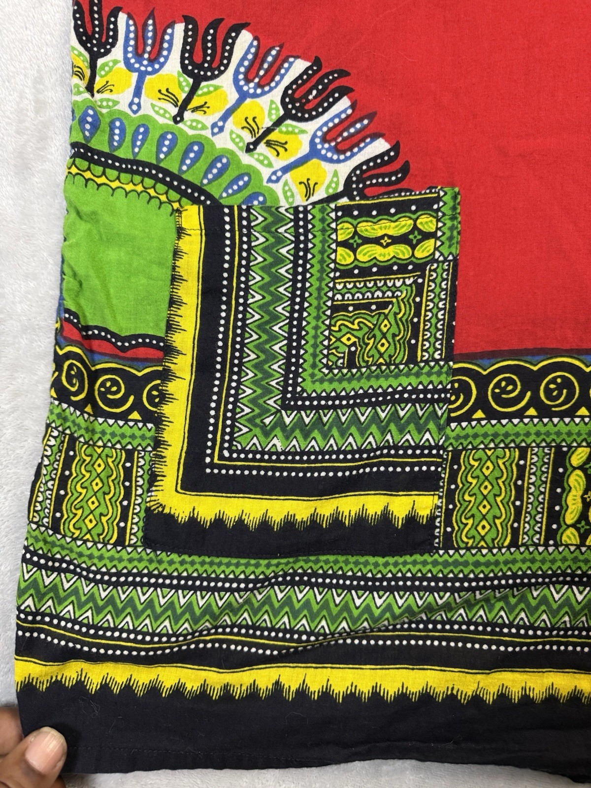 African Print Dashiki Top Cotton Woven Pullover Short Sleeve One Size Multi
