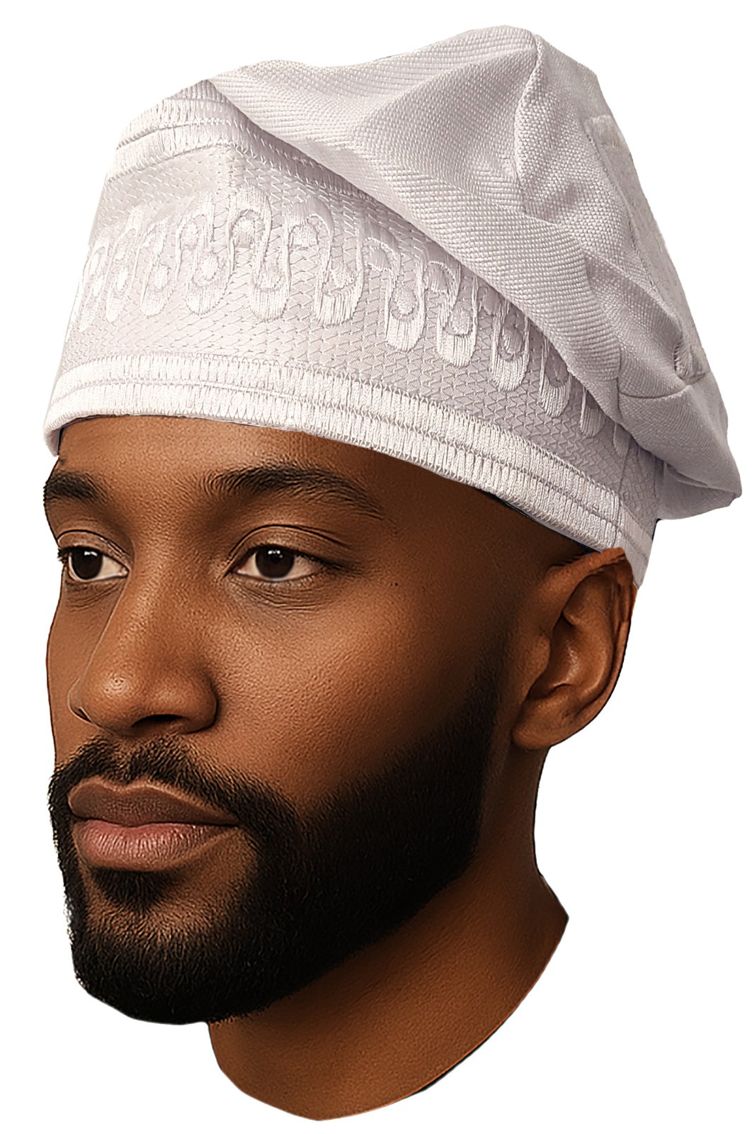 White African ASO Oke Embroidered Cap | Traditional Nigerian Men’s Hat | Wedding