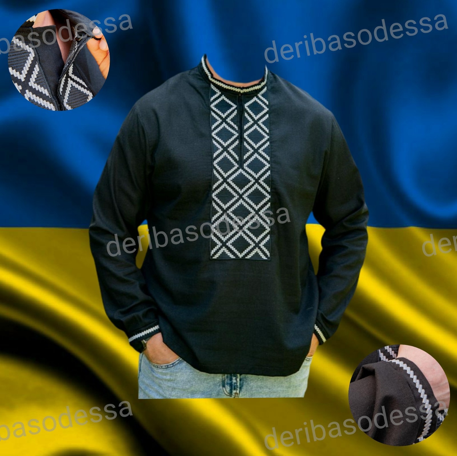 Traditional Ukrainian embroidered shirt for men Vyshyvanka S,M,L,XL,2XL,3XL,4XL