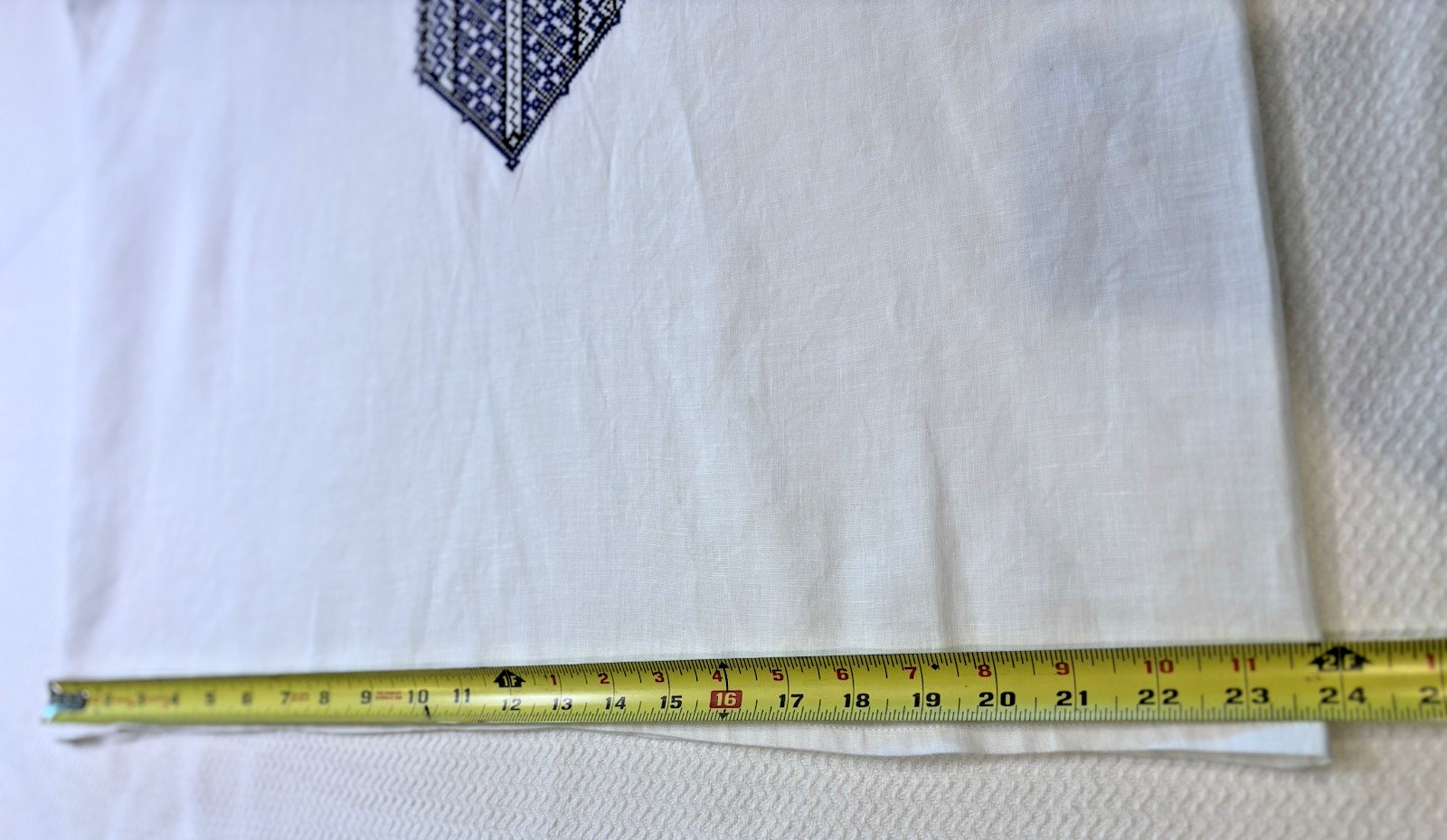 Traditional Ukrainian Vyshyvanka Linen Shirt Men’s White Cross Stitched XL