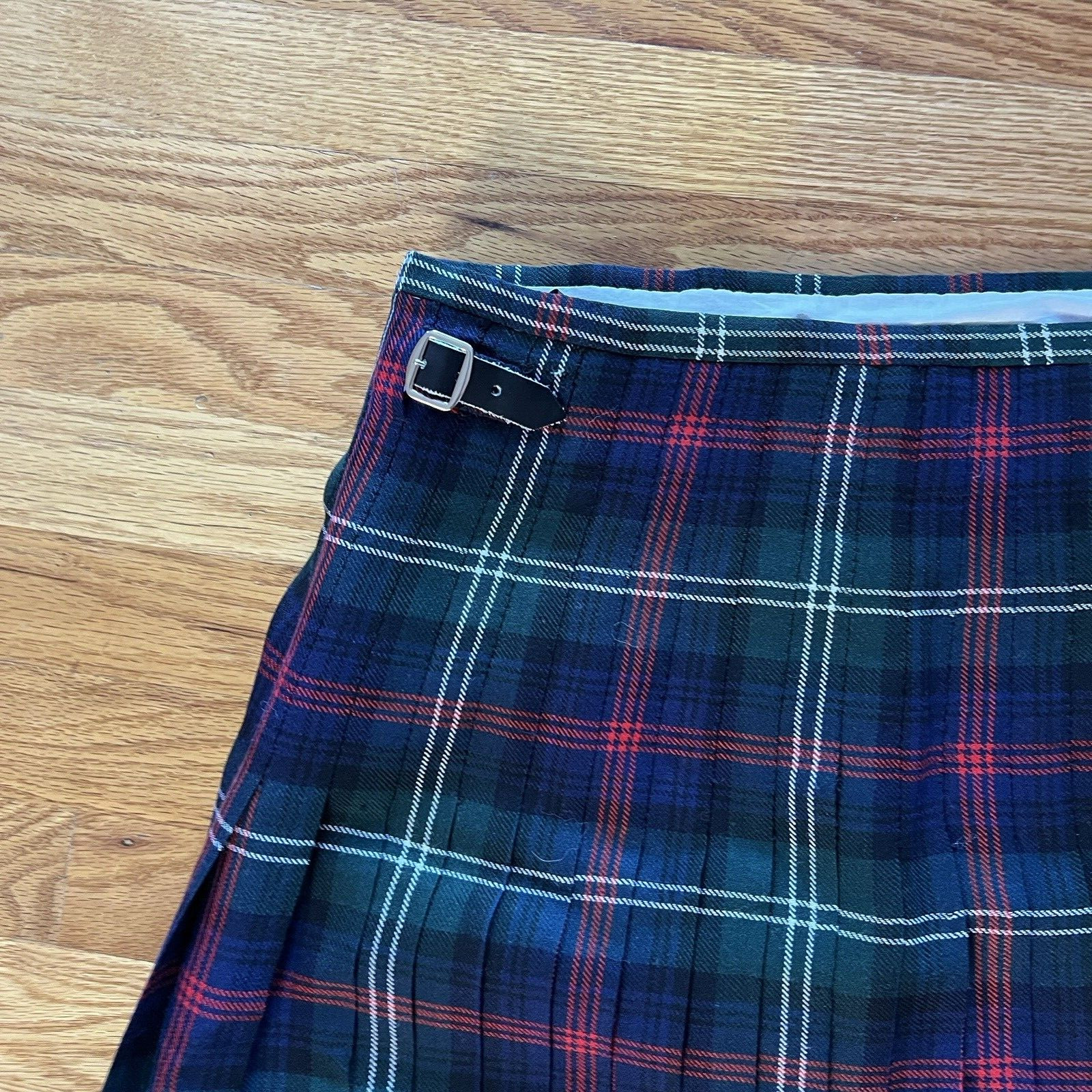 Geoffrey Tailor Highland Crafts Royal Mile Scotland Pure Wool Plaid Kilt Sz L