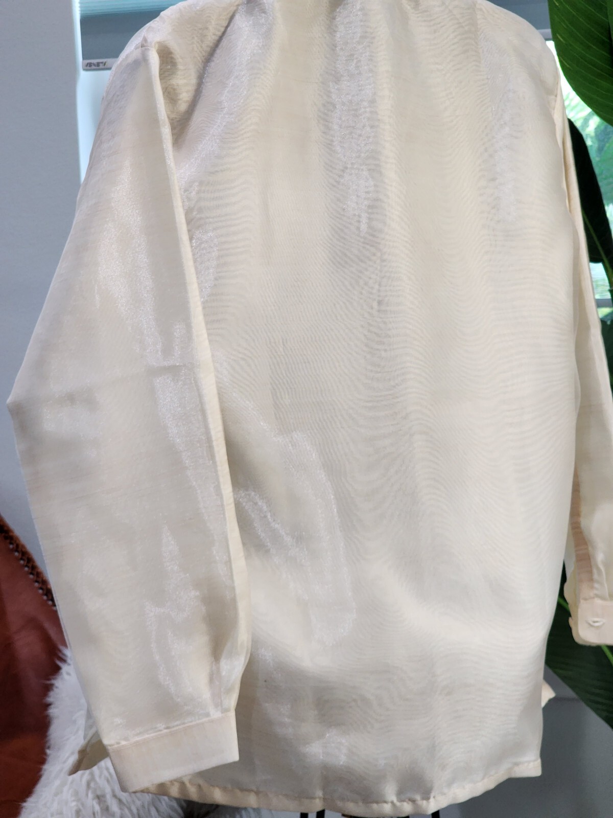 Barong Tagalog Piña/Pineapple Organza Double-Lined Beige or Natural Men’s XL