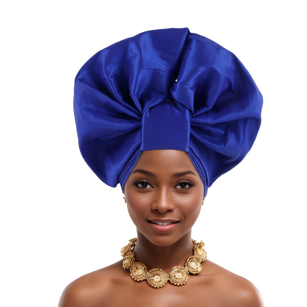 African Women Hijab Headtie Nigerian Auto Gele Wedding Party Hat Turban Aso Oke