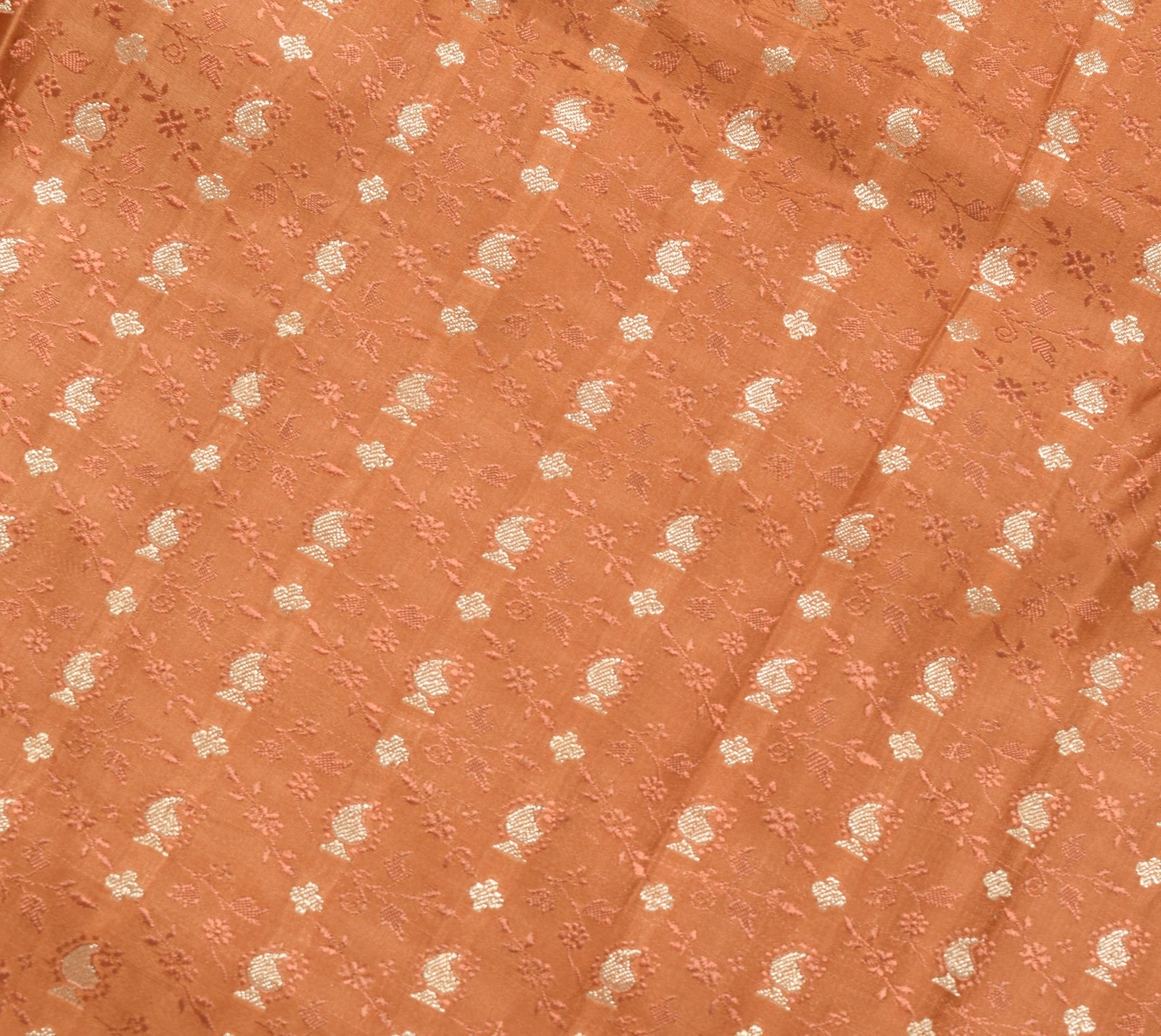 Sushila Vintage Heavy Brown Saree Pure Satin Silk Banarasi Brocade Woven Fabric