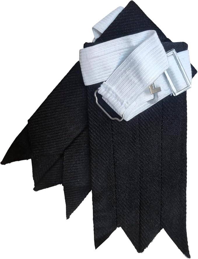 Kilt Flashes for Men with Heavy Buckle Adjusters, Plain & Tartan Kilt Sock Flash