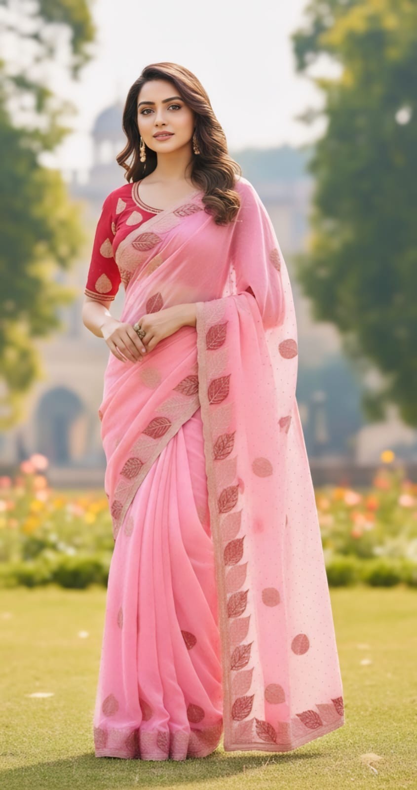 Indian Bollywood Soft Fandy Saree Wedding Party Wear Sari With FullStitch Blouse