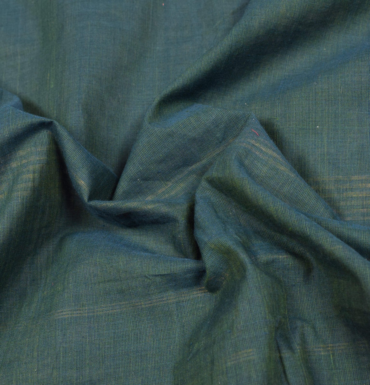 Sushila Vintage Pure Cotton Handloom Saree Dark Green Stripes Deer Woven Sari Fa