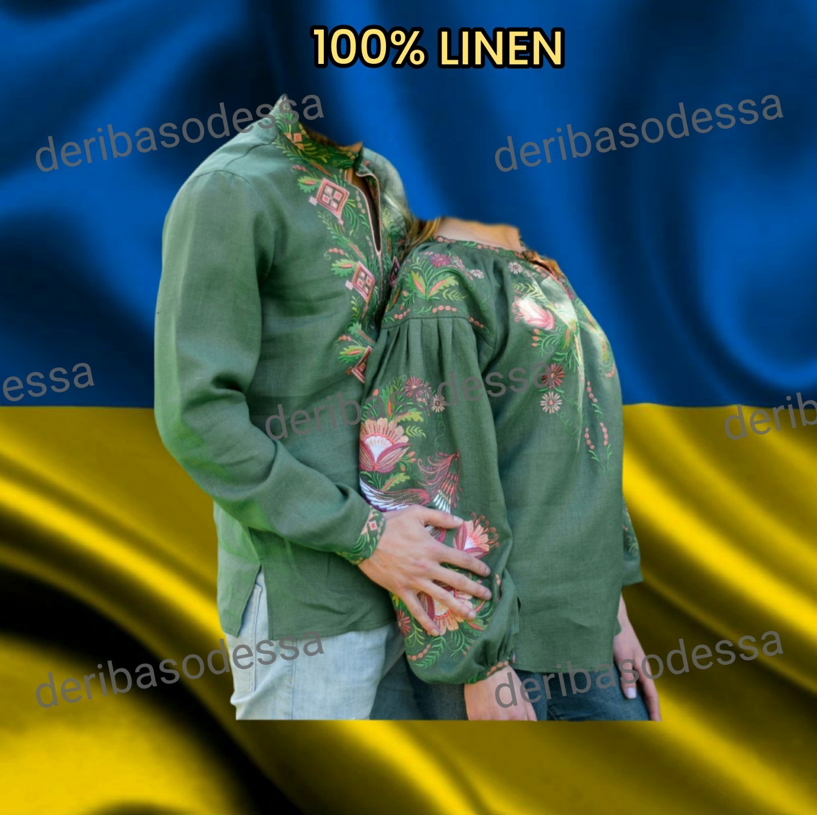 Linen 100% S,M,L,XL,2XL,3XL Traditional Ukrainian embroidered blouse Vyshyvanka.
