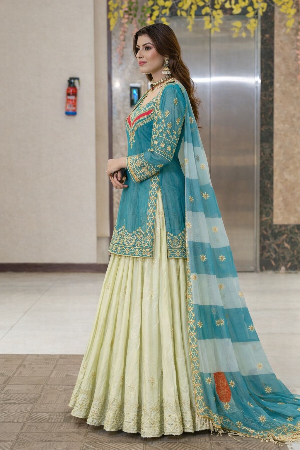 Ready To Wear Bridal Heavy Suit Wedding Pakistani Lengha Top Indian Ethnic Dress