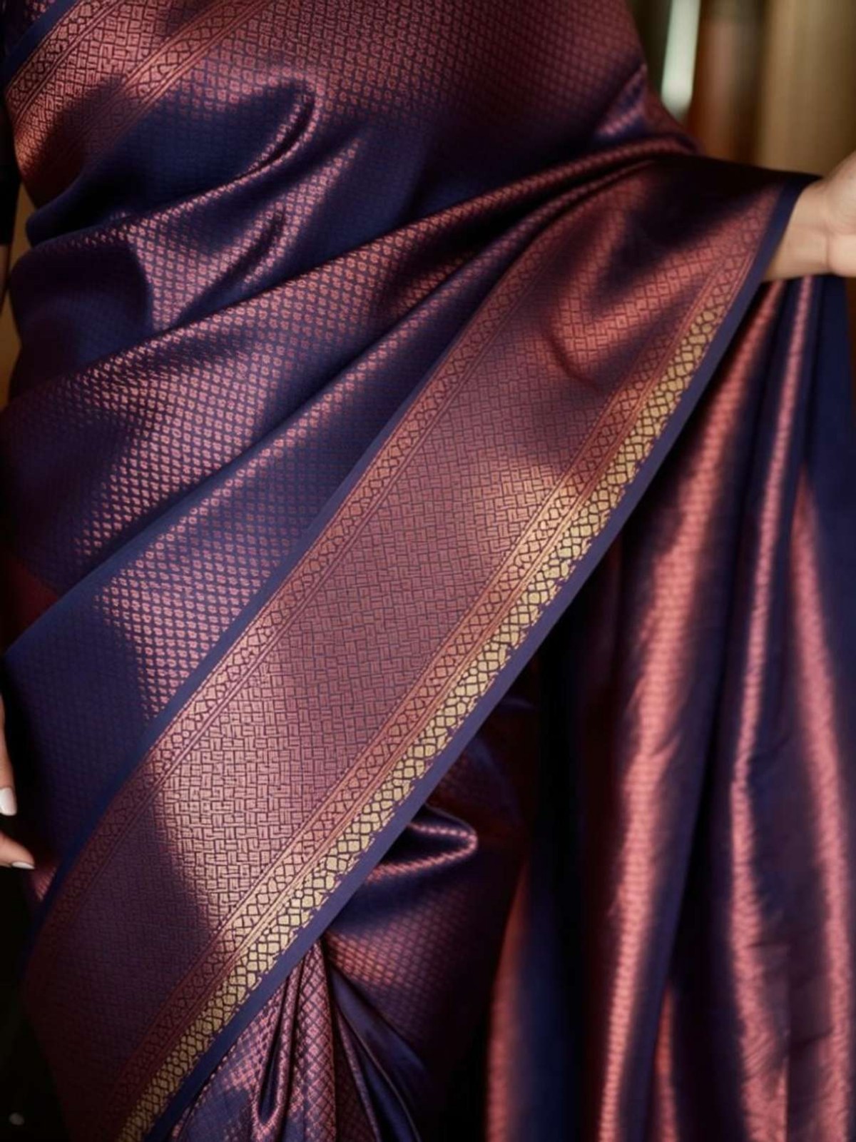 FASHION Woven FASHION Woven Silk, Art Silk Saree with Unstitched Blouse (Purple)