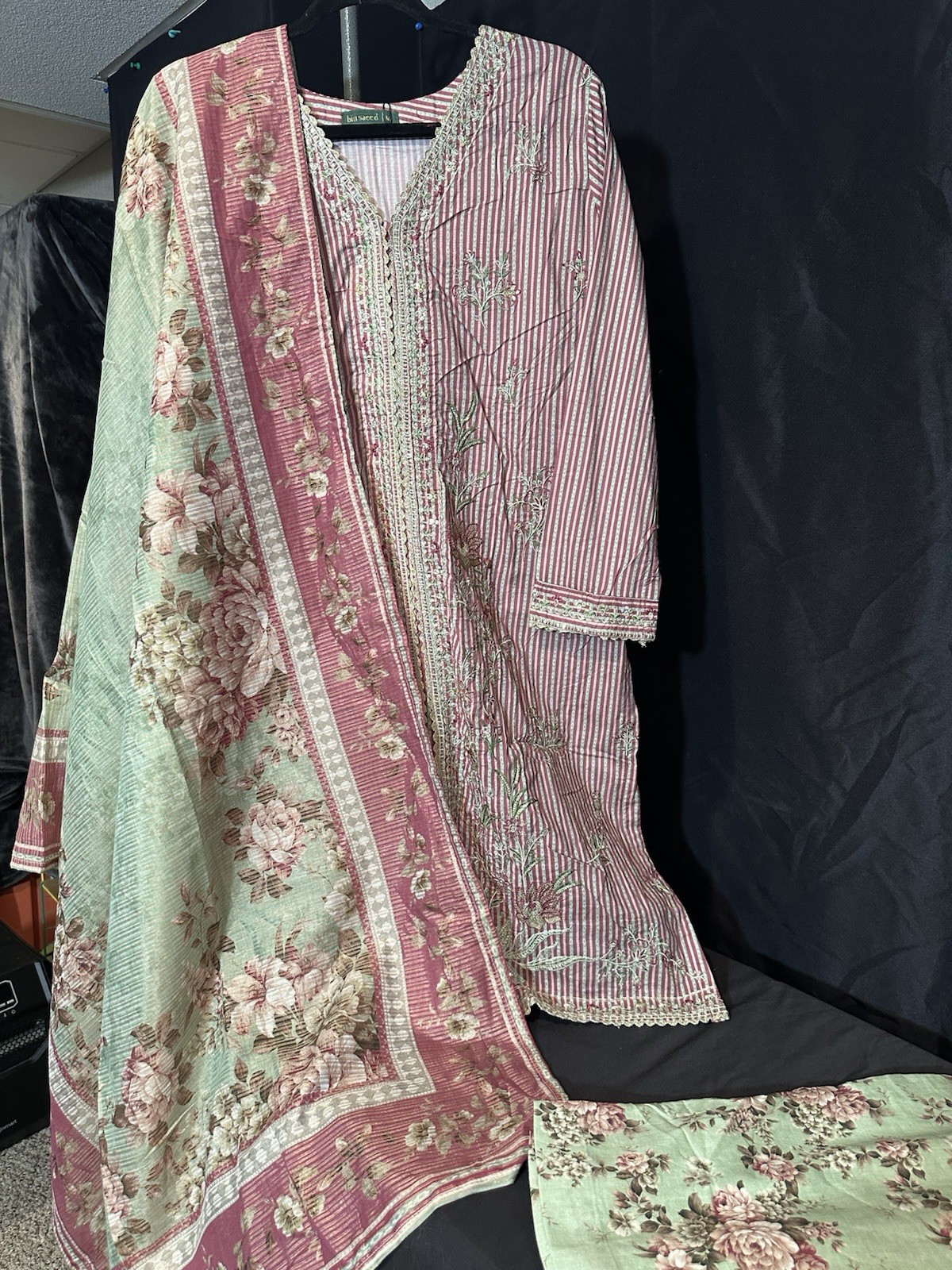 ‼️ CLEARANCE ‼️ Bin Saeed Emb Lawn /Cotton Suit 3 Pc. . Medium Size Only – $29