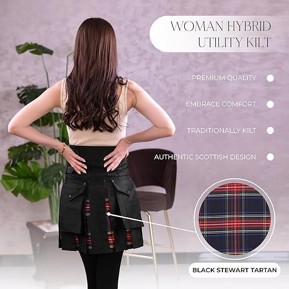 Hybrid Utility Kilts for Women Scottish Traditional Highland Costume Kilts