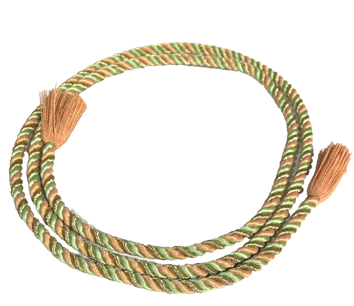Japanese Obi Cord Obijime Braided 144cm – Muted Tones, Firm Weave Kimono Accesso
