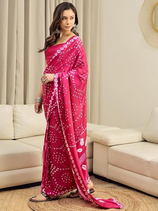 Ready to Wear 1-Minute Saree Indian Wedding Sari with Unstitched Blouse Piece