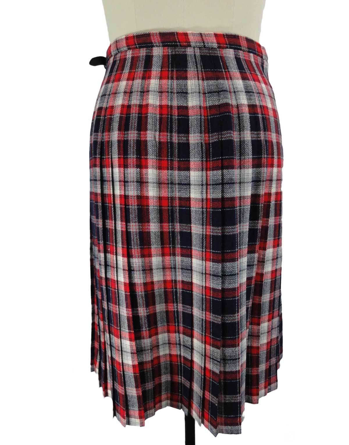 Vtg Moffat Weavers Wool Acrylic Kilt Scotland Red White Blue Pleats 30″ Waist/14