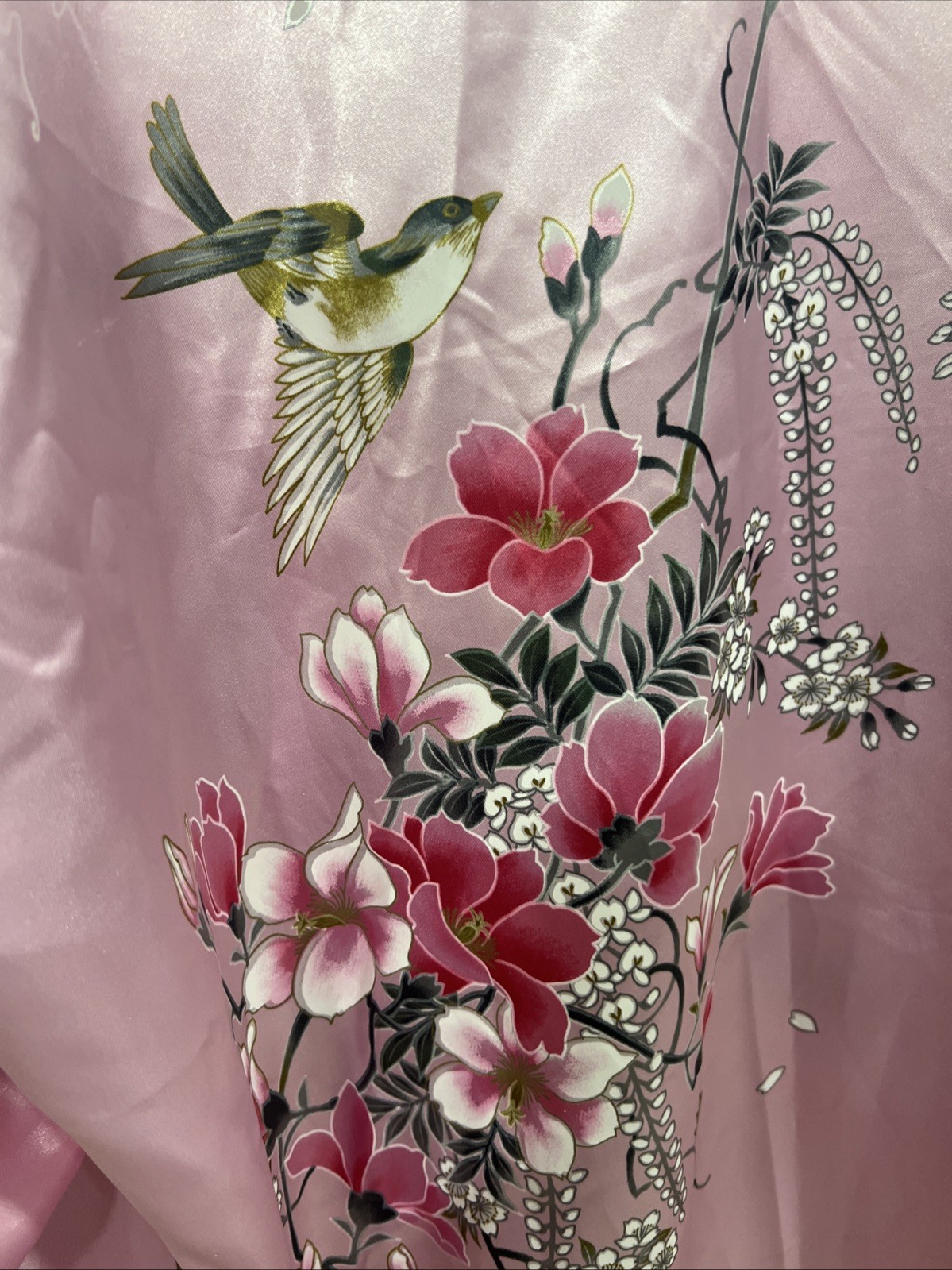 VTG Ichiban Japan Women’s Floral Japanese Kimono Yukata Robe Birds Jacket OS B12