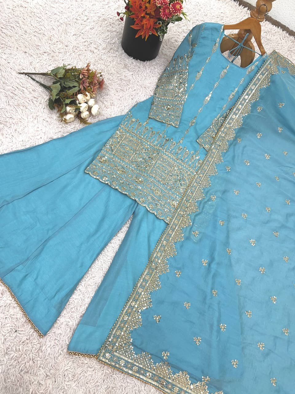 INDIAN SALWAR KAMEEZ PAKISTANI WEDDING PARTY DRESS WEAR BOLLYWOOD SUIT SHARARA