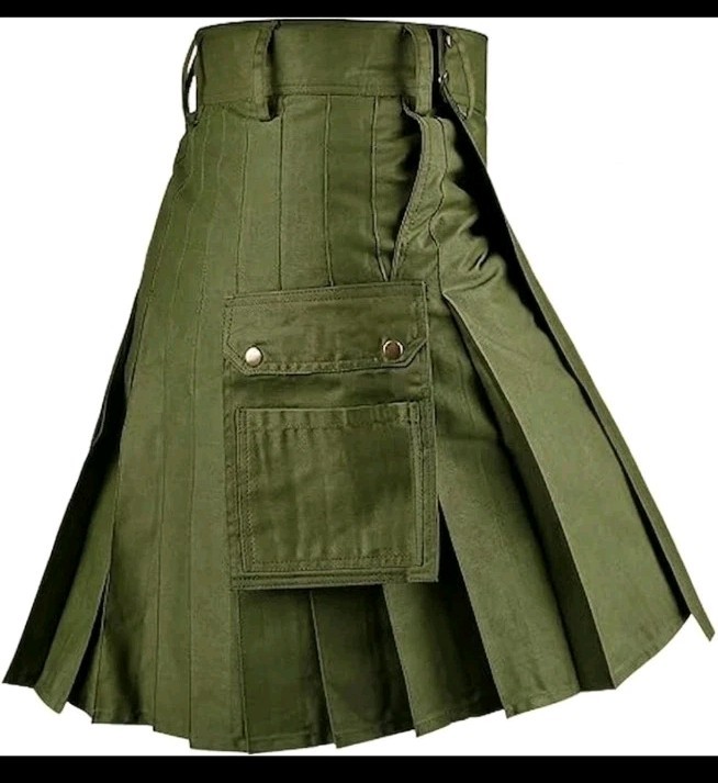 Highland Redstone Men’s UTILITY Kilt Modern Olive Green Cargo Pockets Sz 44 New