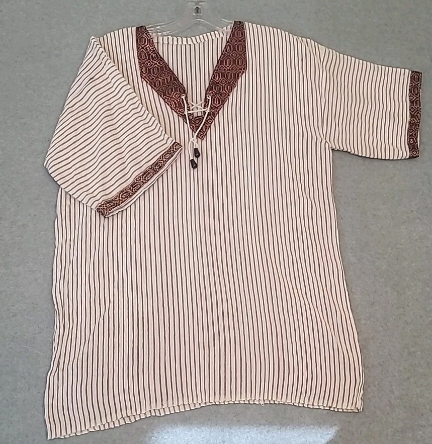 Ethiopian Traditional Embroidered Men Shirt Size XL
