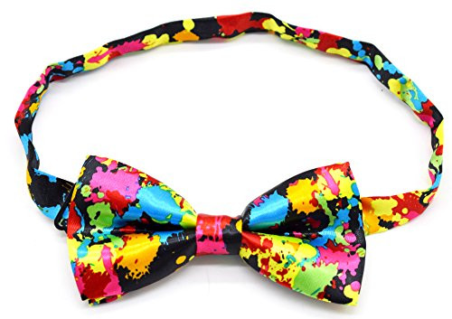 Mens Handmade Stylish Patterned Pre-Tied Bow Ties M126 Blue Orange Red