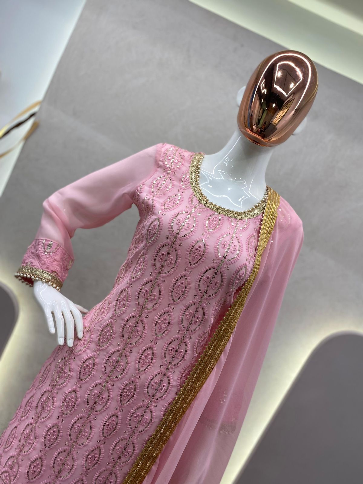 Full Stitched Georgette Beautiful Function Style Top Sharara With Dupatta EB-R