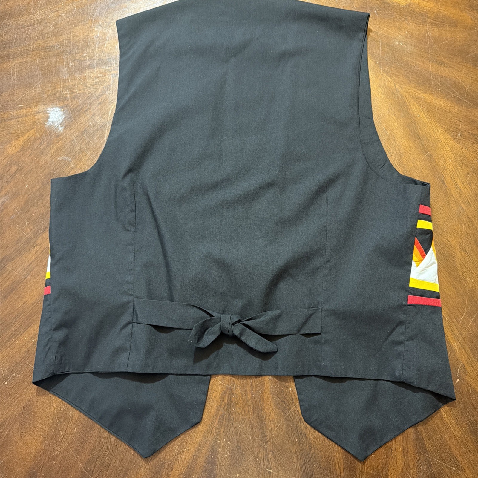 Native American Seminole Men’s Traditional Black Patchwork Vest