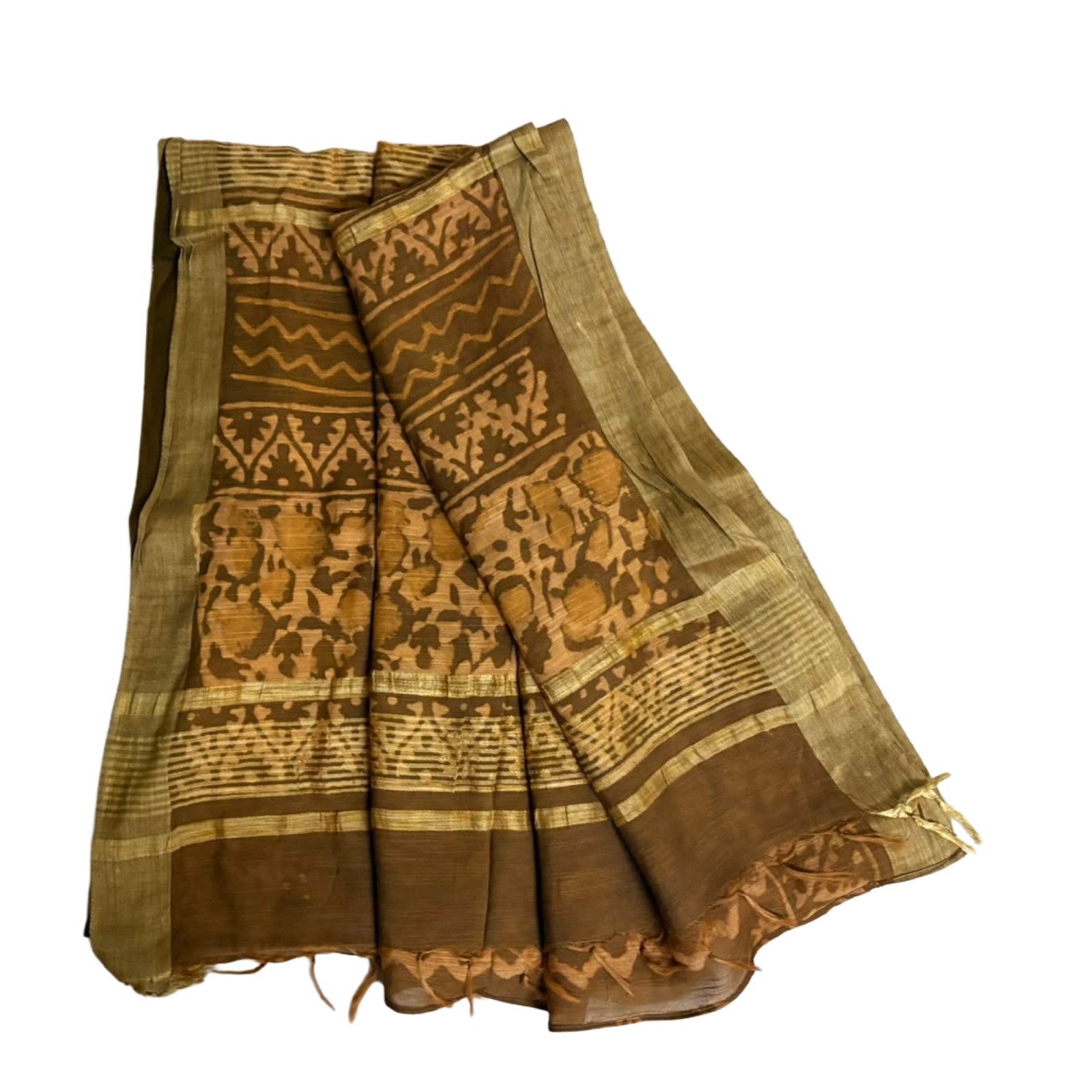 Indian Sari Dress Women Wrap Green Material Printed Home Decor Sari Vintage 5YD