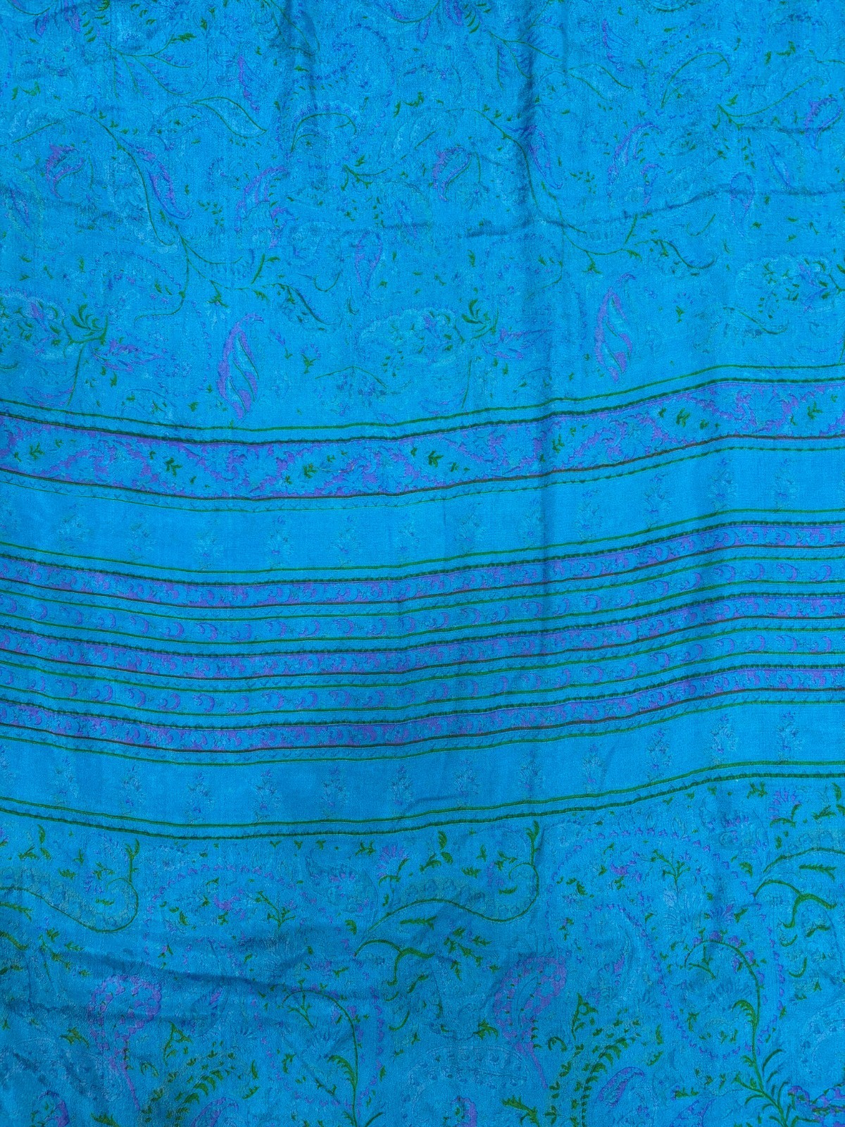 Vintage Blue Chiffon Silk Saree | Lightweight Fabric for DIY & Sewing CS1047