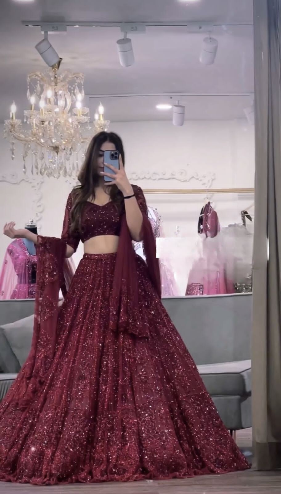 BOLLYWOOD INDIAN LEHNGA ETHNIC WEDDING PAKISTANI BRIDAL PARTY LEHNGA CHOLI