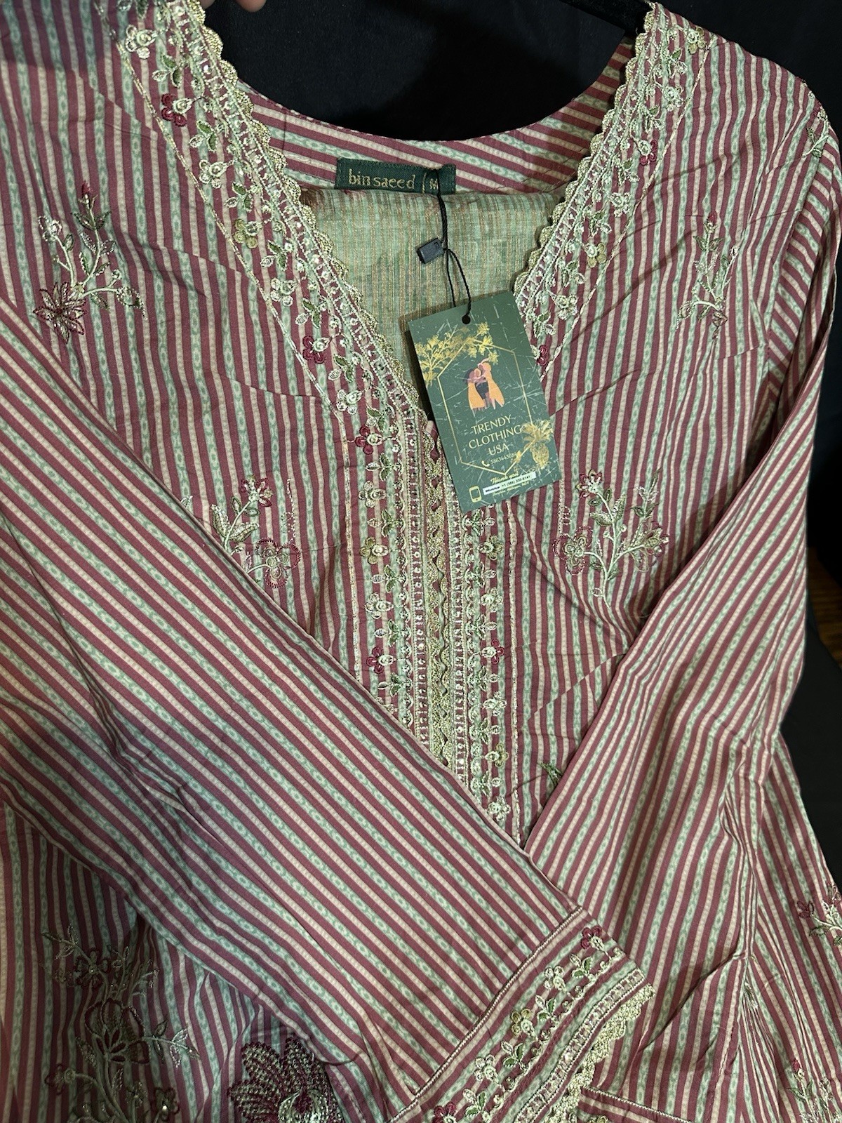 ‼️ CLEARANCE ‼️ Bin Saeed Emb Lawn /Cotton Suit 3 Pc. . Medium Size Only – $29
