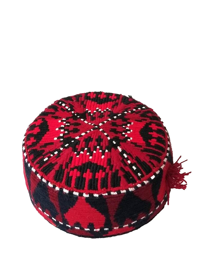 TRIBAL HAND STITCHED & EMBROIDERED AFGHAN HAT FROM MAZAR -I-SHARIF- 21″