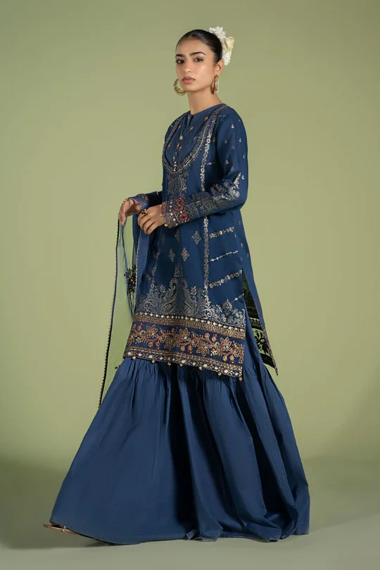 Maria B 3 Pc Embroidered Jacquard Broshia Suit Women’s Unstitched Dress