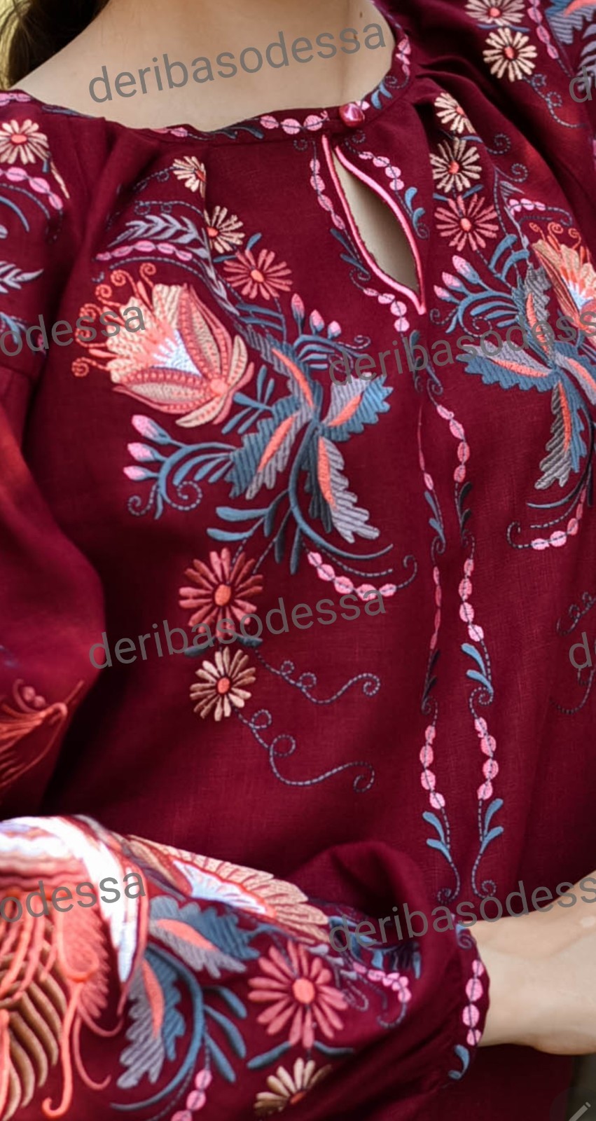 Linen 100% S,M,L,XL,2XL,3XL Traditional Ukrainian embroidered blouse Vyshyvanka.