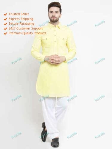 Mens Kurta Wear Men Kurta Ethnic Dress Mens Cotton Blend Pathani Kurta