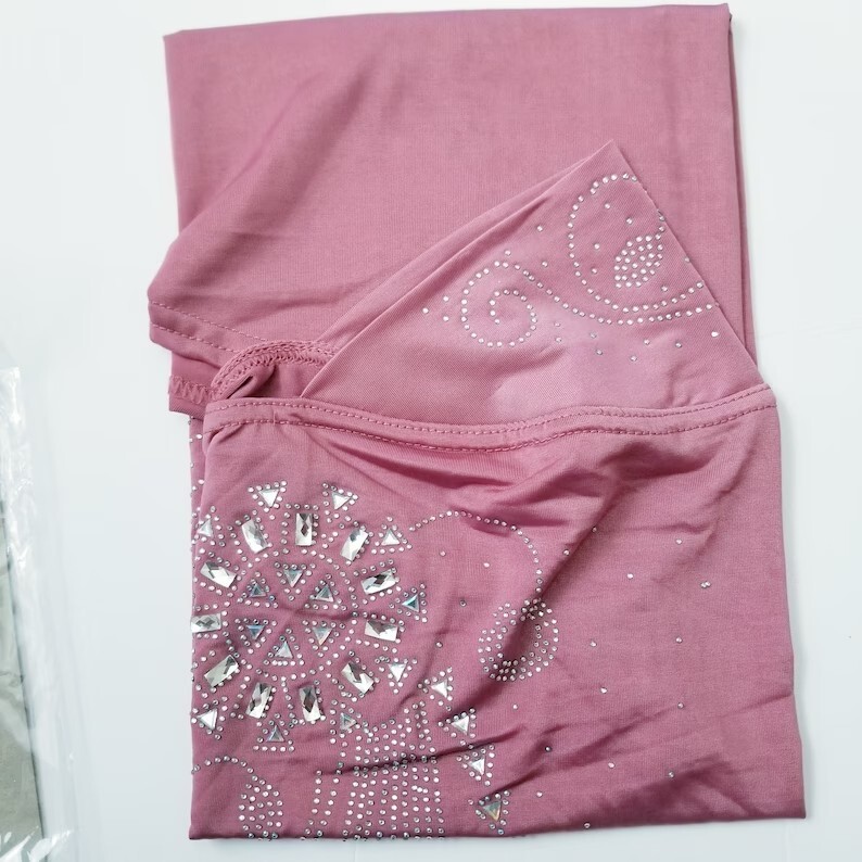 1 piece Al Amira Hijab Rhinestones Muslim Head cover, 1 pc hijab scarf flexible