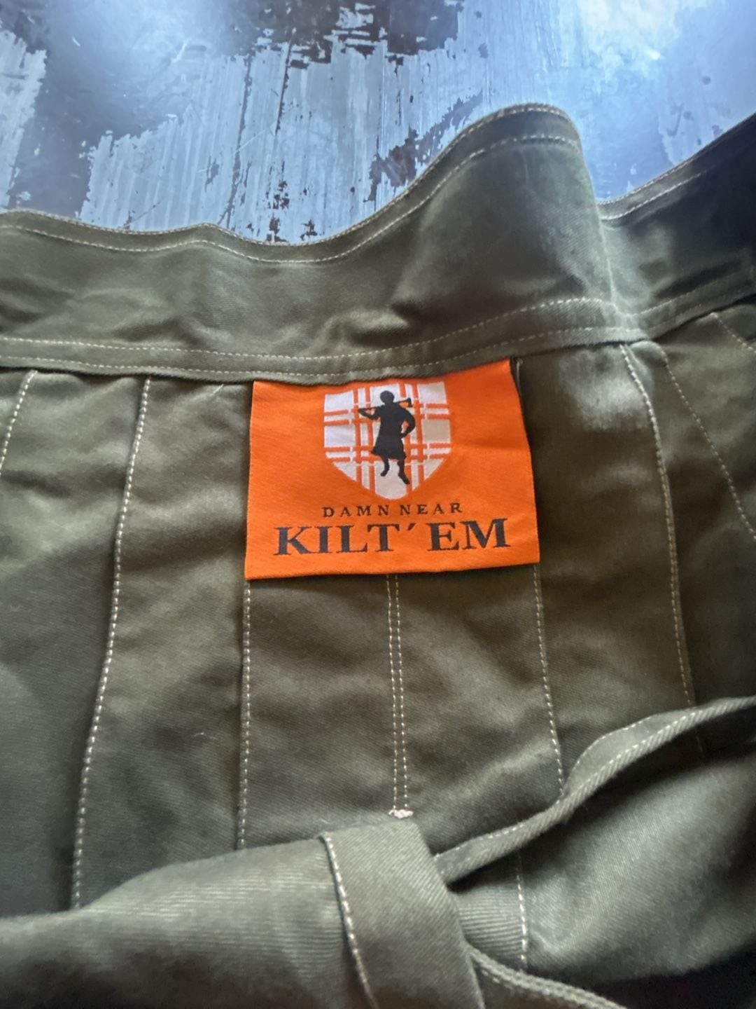 Damn Near Kilt ‘Em Olive Green Cotton Tactical Utility Kilt