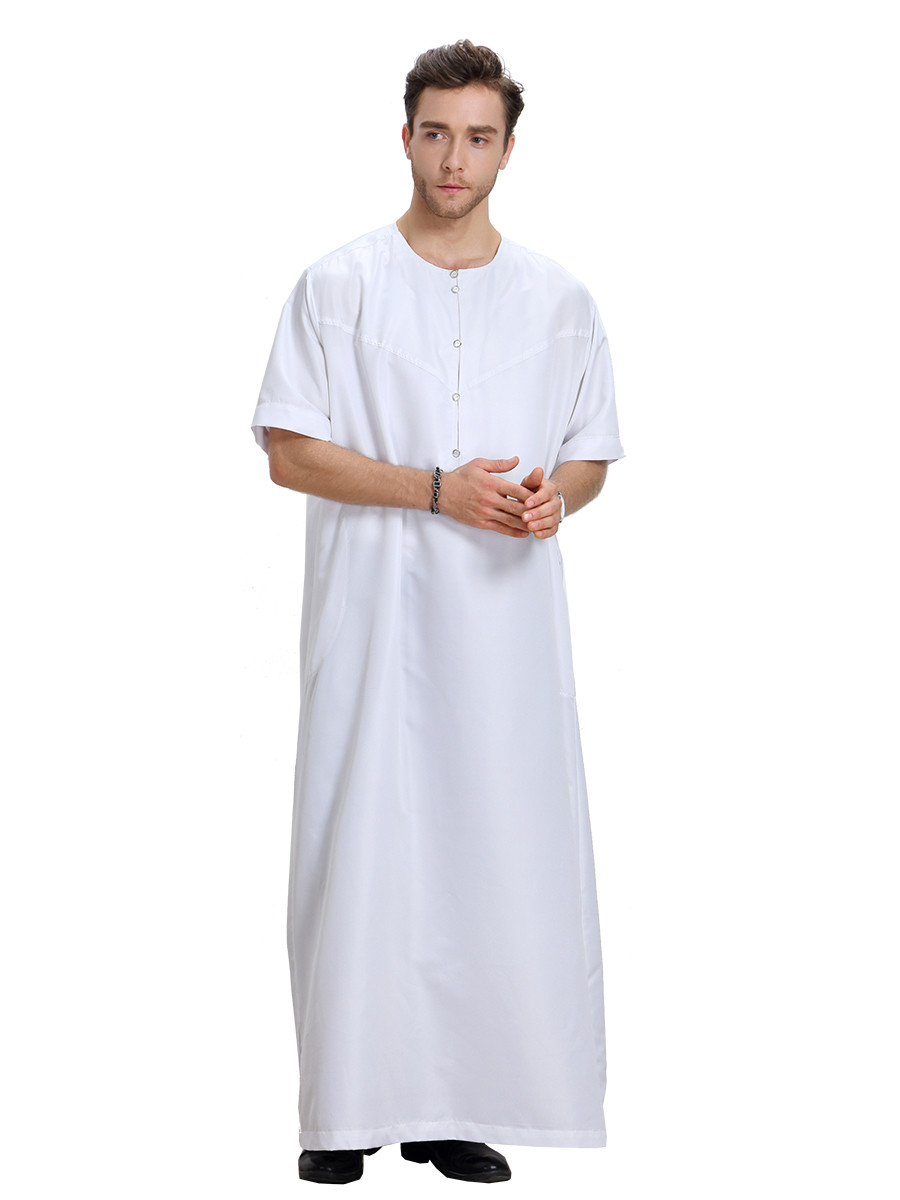 Muslim Abaya Thobe Dishdasha Men Thawb Jubba Thoub Daffah Kaftan Robe Arab Dress