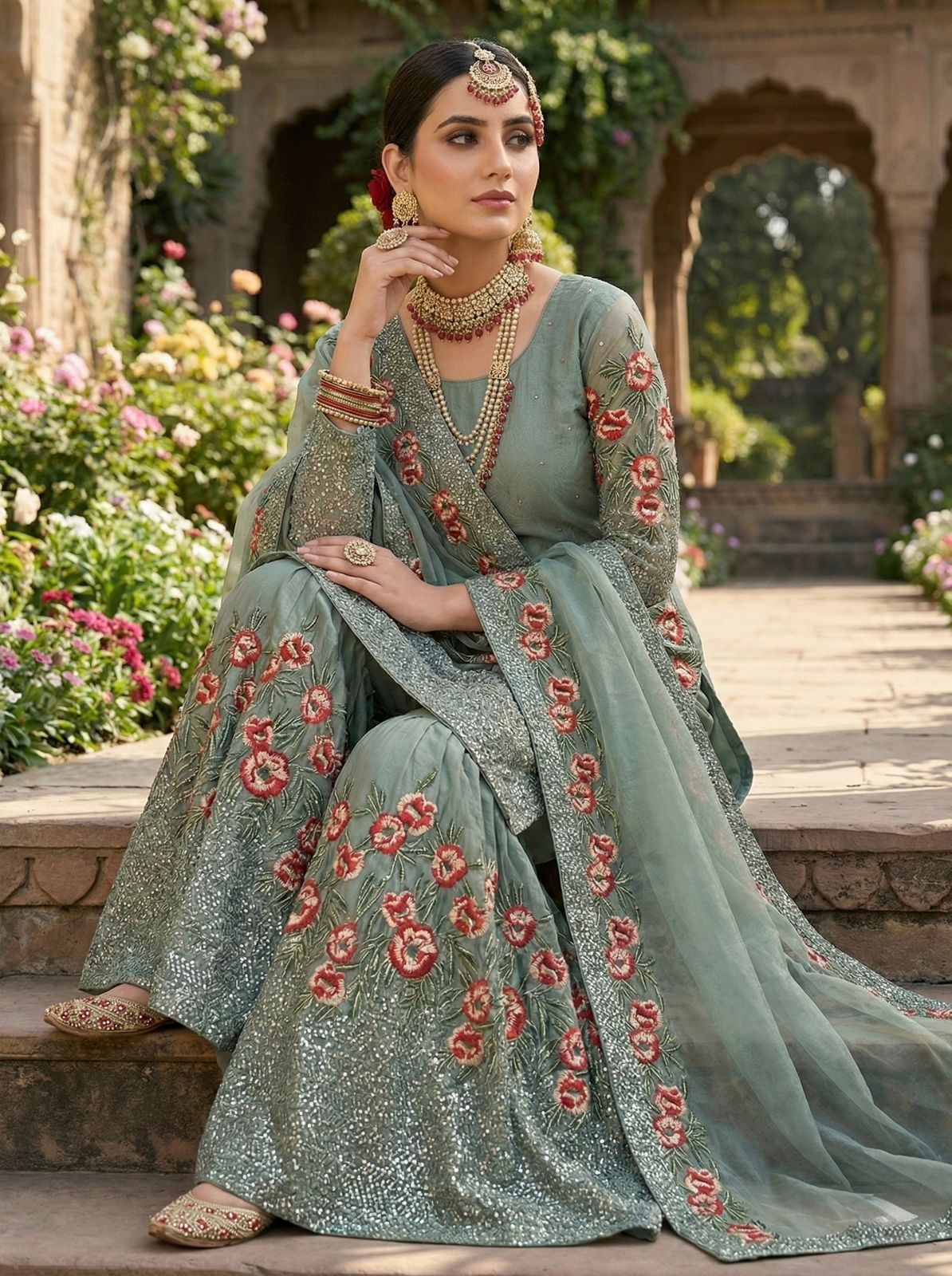 Pure Fandy Silk Pakistani Salwar Kameez Indian Party Wear Sharara Suit Eid Dress
