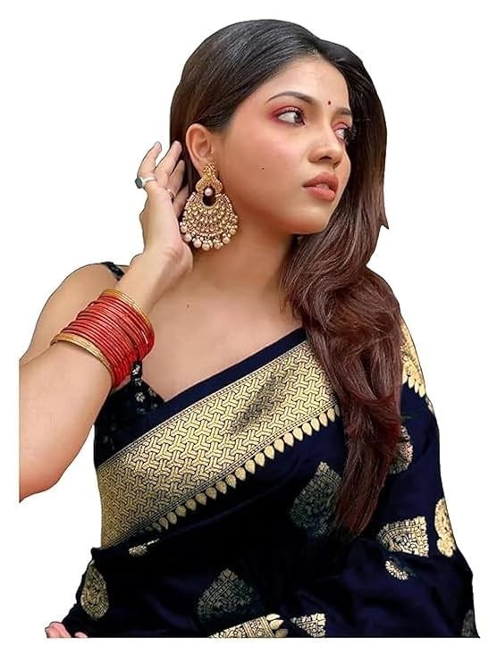 Women’s Pure Kanjivaram Silk Saree Soft Design With Blouse Piece For Wedding