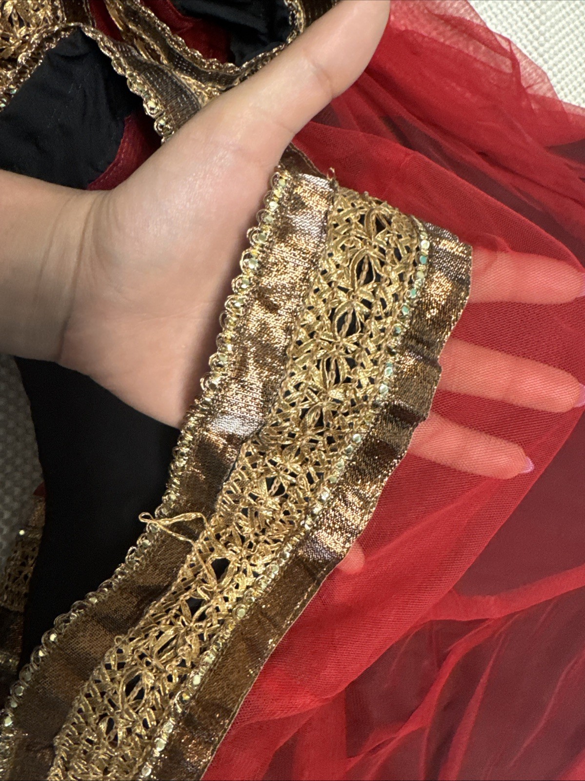 RangManch Women’s Indian/Pakistani Red/Black/Gold, Traditional Dress, Size Small