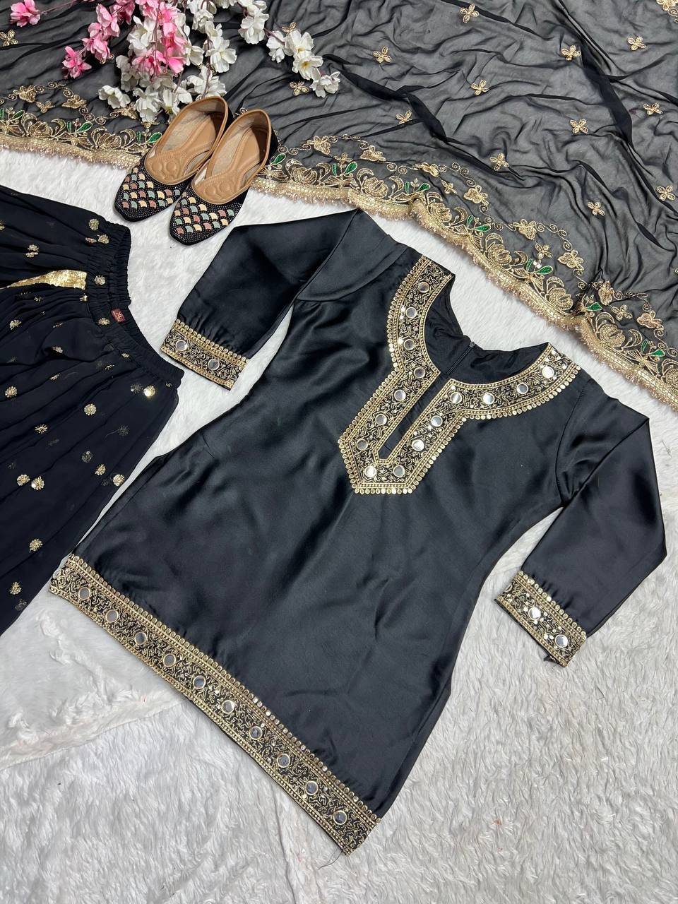 Pakistani top dhoti Designer Embroidered Wedding And Party Dress Set