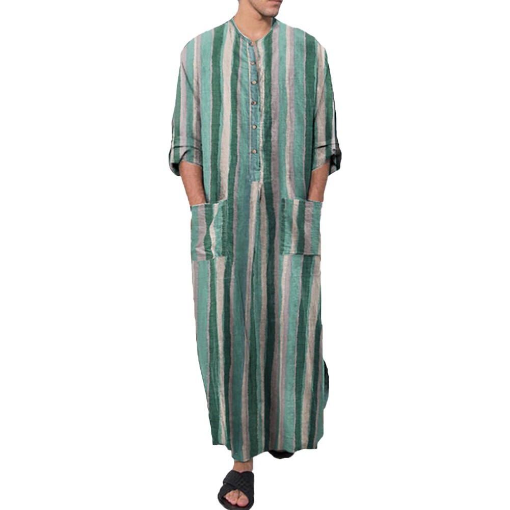 Long Dress Mens Arab Comfy Cotton Fashion Jubba Kaftan Saudi Soft