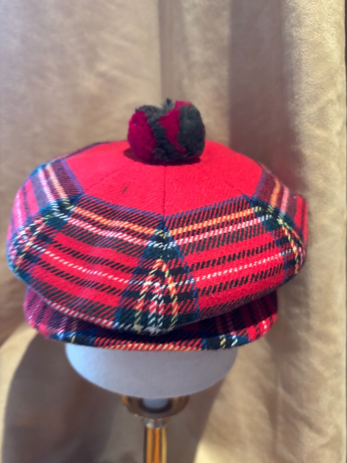 Scottish Acrylic/Wool Tam o’Shanter Royal Stewart Tartan Scotland Cap Hat